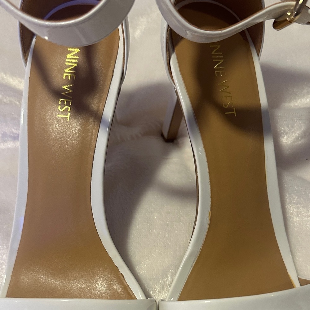 Nine West Glossy White Heels